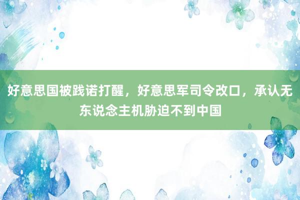 好意思国被践诺打醒，好意思军司令改口，承认无东说念主机胁迫不到中国