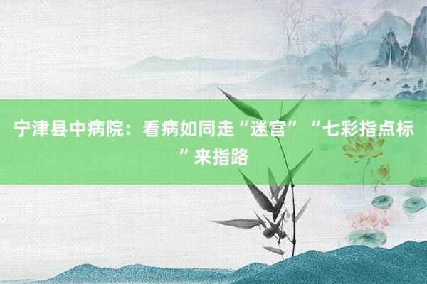 宁津县中病院：看病如同走“迷宫” “七彩指点标”来指路