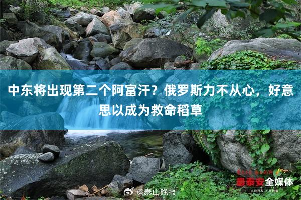 中东将出现第二个阿富汗？俄罗斯力不从心，好意思以成为救命稻草